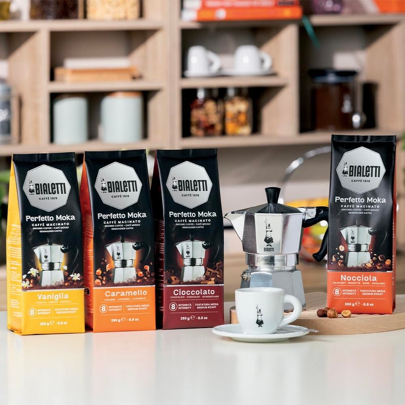 Bialetti - Perfetto Moka Nocciola: Medium Roasting Ground Coffee, Hazelnut Aroma, 8.8 Oz - 250g, Bag with Flavour-Saving Valve - Image 4